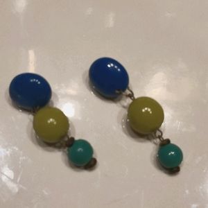 ✴Retro Chic / Tri Color Dangling Earrings